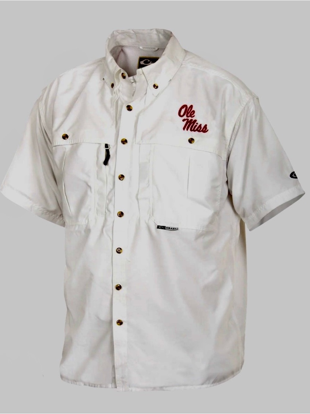 Drake Waterfowl Ole Miss Wingshooter’s Short-Sleeve Button-Up Shirt